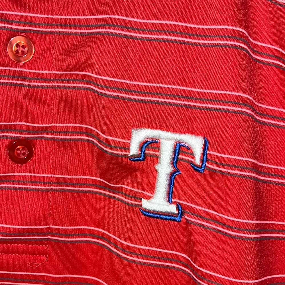 Men's Antigua Red Texas Rangers MLB Baseball Collared Polo Shirt Size XL - Picture 2 of 7